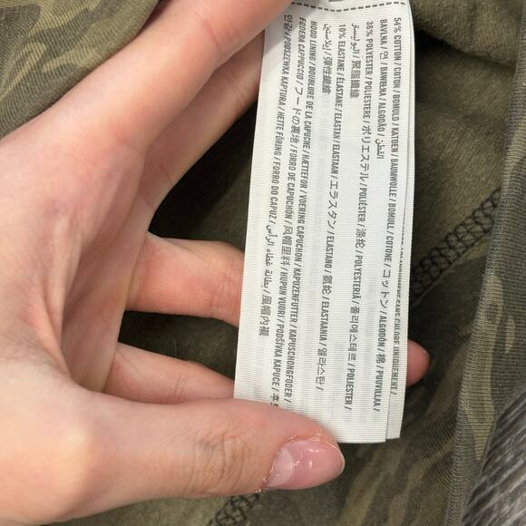 Abercrombie & Fitch Green Camouflage Mens Small Full Zip Drawstring Camo Hoodie - Picture 5 of 8